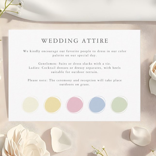 Carte D'accompagnement Élégant Mariage Attire Code Robe Palette de couleu (Créateur téléchargé)