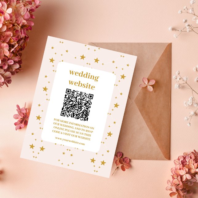 Carte D'accompagnement Élégant Mariage céleste rose et or (Créateur téléchargé)
