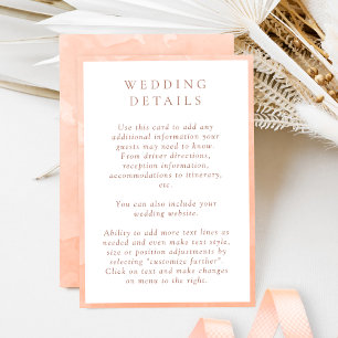 Carte D'accompagnement Elégant Mariage d'aquarelle de pêche