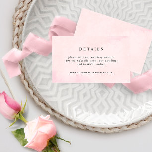 Carte D'accompagnement Elégant Mariage d'aquarelle rose / Détails