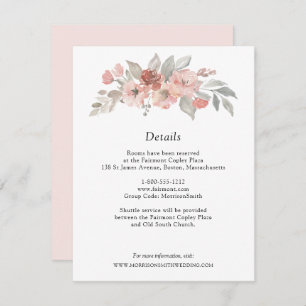 Carte D'accompagnement Élégant Mariage d'aquarelle rose gris