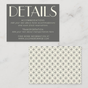 Carte D'accompagnement Élégant Mariage d'art rétro en ligne noire et blan