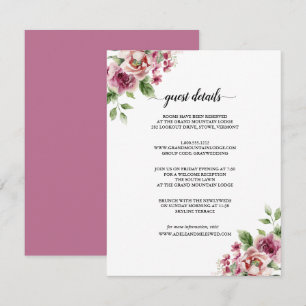 Carte D'accompagnement Elégant Mariage de bouquet rose aquarelle