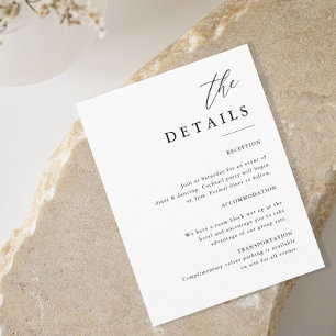 Carte D'accompagnement Élégant Mariage de calligraphie Les détails