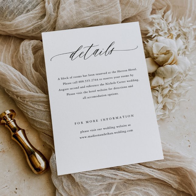 Carte D'accompagnement Élégant Mariage de calligraphie simple (Créateur téléchargé)