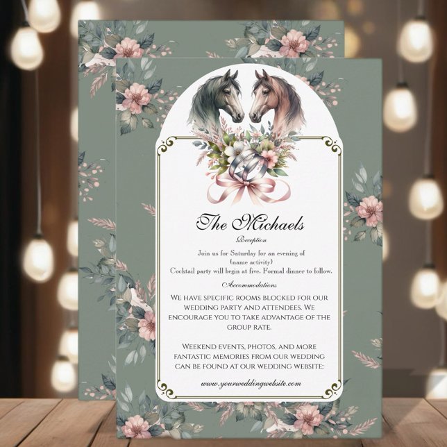 Carte D'accompagnement Élégant Mariage de cheval de printemps (Enjoy this beautiful collection of elegant watercolor designs.)