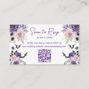 Carte D'accompagnement élégant mariage de code rsvp qr halloween violet