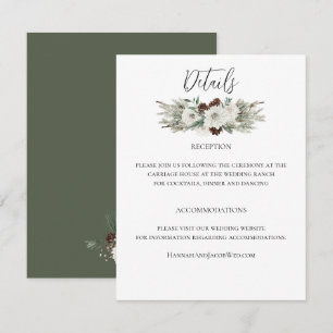 Carte D'accompagnement Élégant Mariage de cône de pin d'hiver