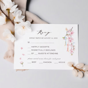 Carte D'accompagnement Elégant mariage de fleurs de printemps RSVP