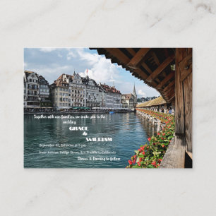 Carte D'accompagnement Elégant mariage design du pont suisse