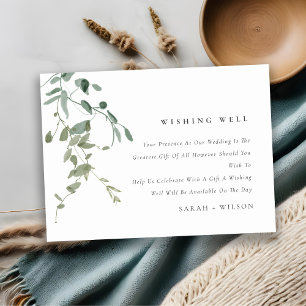 Carte D'accompagnement Elégant Mariage Eucalyptus Botanique Souhaite bien