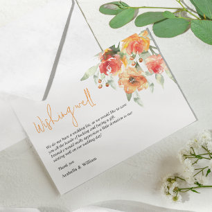 Carte D'accompagnement Elégant Mariage floral Apricot aquarelle