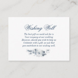 Carte D'accompagnement Elégant Mariage Floral Bleu Souhaite bien