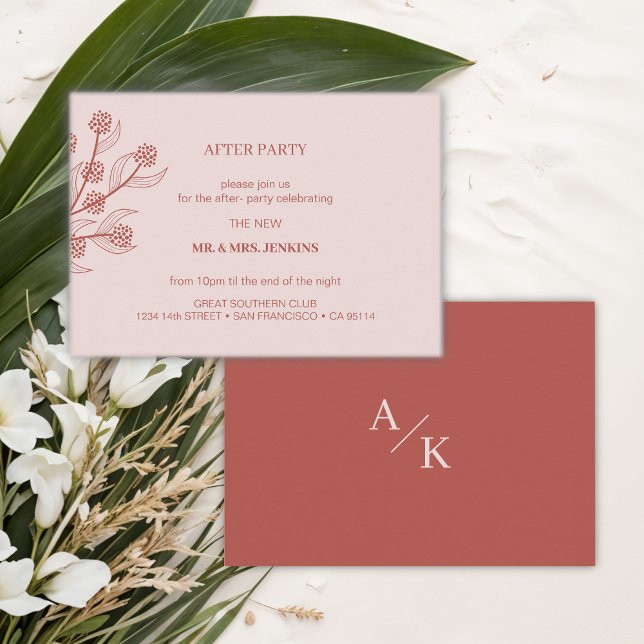 Carte D'accompagnement Élégant Mariage Floral Boho après la fête (Créateur téléchargé)