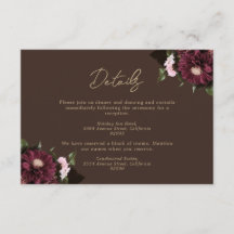 Élégant Mariage floral Brown Bourgogne