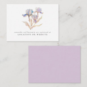 Carte D'accompagnement Élégant Mariage Floral Iris