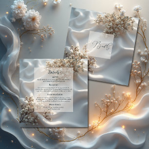 Carte D'accompagnement Élégant mariage floral romantique bébé souffle