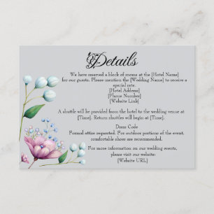 Carte D'accompagnement Élégant Mariage Floral Soft Botanical Romance