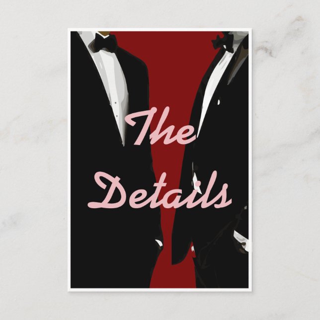 Carte D'accompagnement Elégant Mariage gay moderne (Devant)