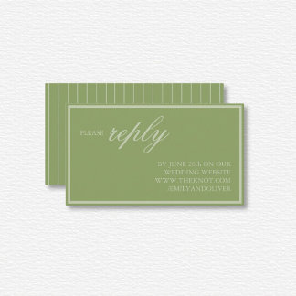 Carte D'accompagnement Élégant Mariage Green Lines