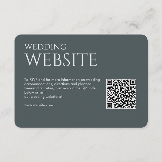 Carte D'accompagnement Élégant Mariage moderne Space Grey (Devant)