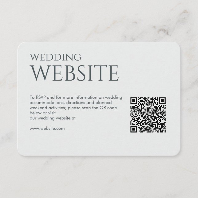 Carte D'accompagnement Élégant Mariage moderne Space Grey (Devant)