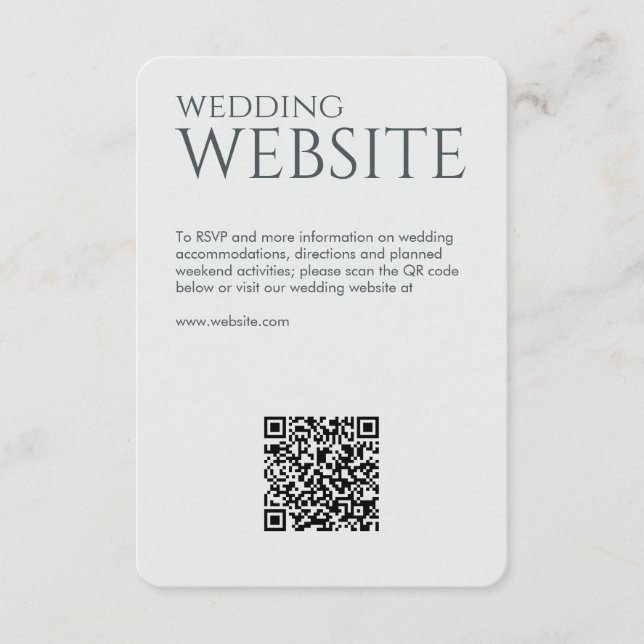 Carte D'accompagnement Élégant Mariage moderne Space Grey (Devant)