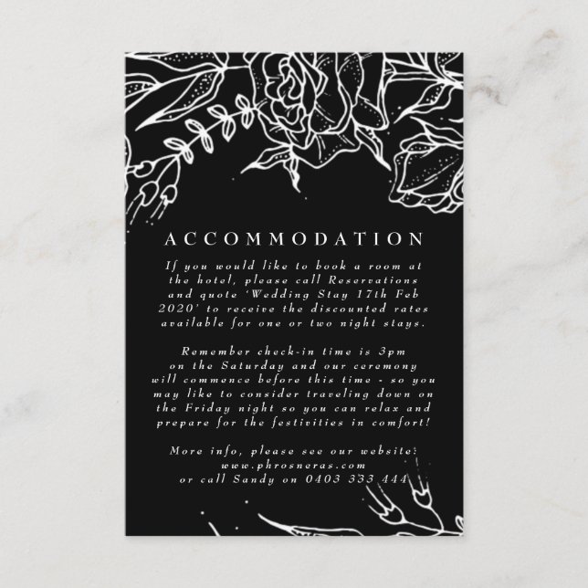 Carte D'accompagnement Élégant Mariage noir Tuxedo blanc brillant (Devant)