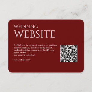Carte D'accompagnement Élégant Mariage rouge Crimson moderne