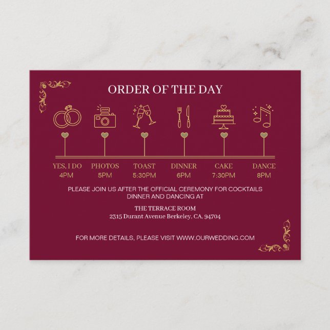 Carte D'accompagnement Élégant Mariage victorien (Devant)