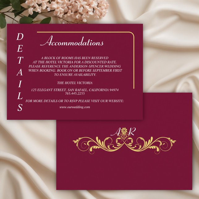 Carte D'accompagnement Elégant Mariage victorien Détails (Créateur téléchargé)
