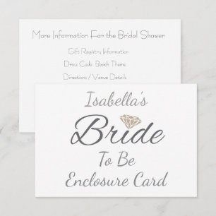 Carte D'accompagnement Élégant Mariée Écriture Diamant Conception Mariage