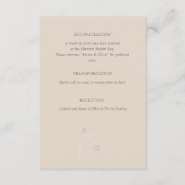 Carte D'accompagnement Elegant Minimal Desert taupe information Details