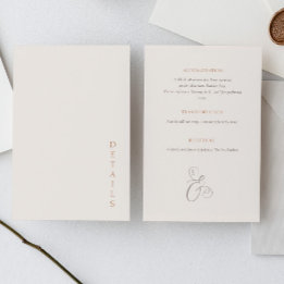 Carte D'accompagnement Elegant Minimal Ivory Copper information Details