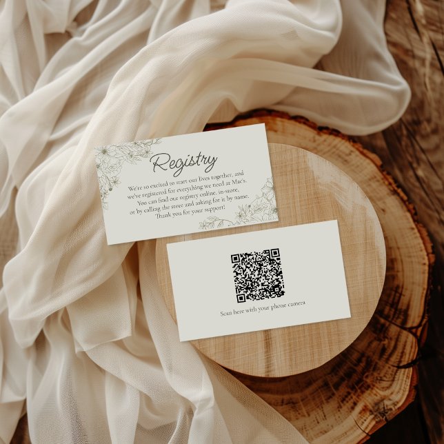 Carte D'accompagnement Elegant Minimalist Floral Wedding Registry Insert  (Créateur téléchargé)