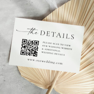 Carte D'accompagnement Élégant minimaliste calligraphie Détails du Mariag