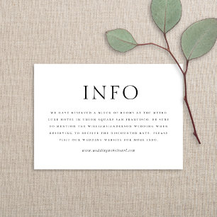 Carte D'accompagnement Élégant minimaliste chic Type Mariage noir et blan