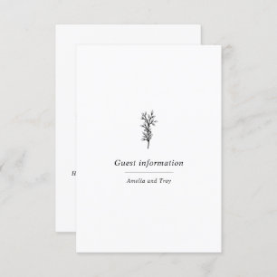 Carte D'accompagnement Élégant minimaliste classique Olive Botaniques