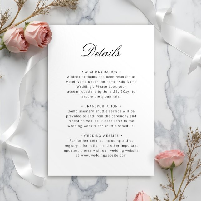 Carte D'accompagnement Élégant minimaliste classique simple noir blanc (Créateur téléchargé)