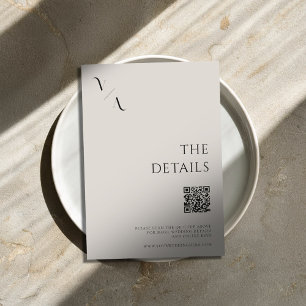 Carte D'accompagnement Élégant minimaliste moderne Mariage noir et ivoire