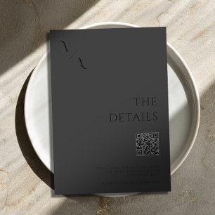 Carte D'accompagnement Élégant minimaliste moderne Matte Mariage noir