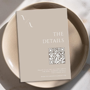 Carte D'accompagnement Élégant minimaliste moderne Taupe Mariage