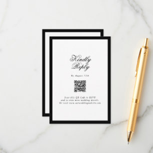 Carte D'accompagnement Élégant minimaliste noir blanc Mariage