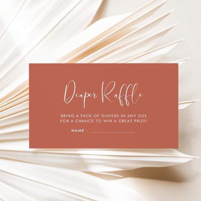 Carte D'accompagnement Élégant & moderne Argile rouge Insérez de tombole  (Créateur téléchargé)