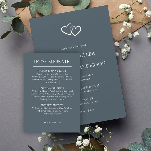Carte D'accompagnement Élégant Moderne Éléments simples Mariage (Créateur téléchargé)