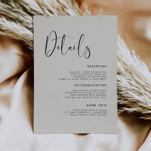 Carte D'accompagnement Elégant & moderne Lumière vert sauge détails maria