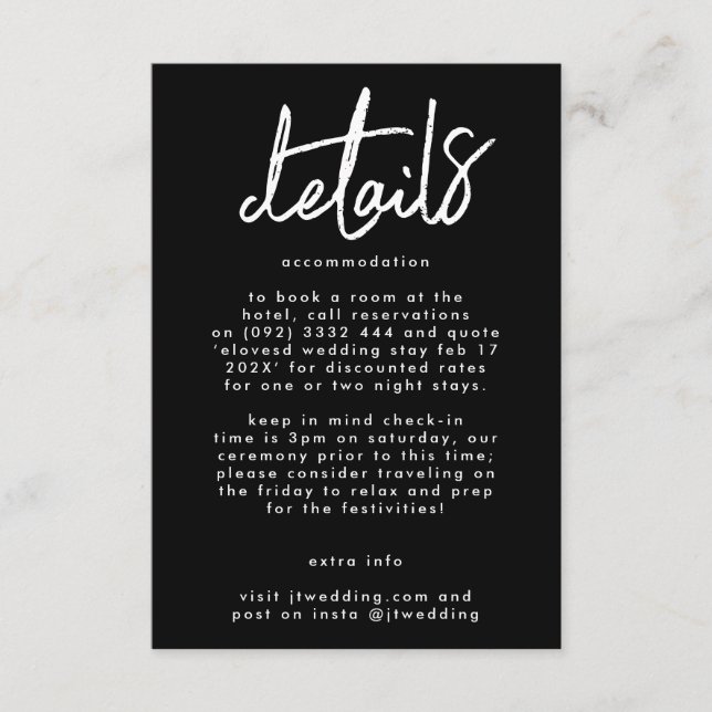 Carte D'accompagnement Élégant moderne Personnalisé Noms Premium Mariage (Devant)