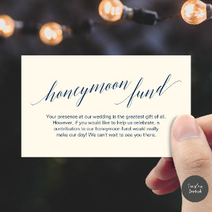 Carte D'accompagnement Élégant Moderne Vœu pour le Fonds de Lune de Miel
