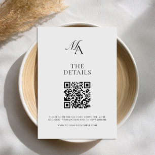 Carte D'accompagnement Élégant Monogramme moderne minimaliste Mariage