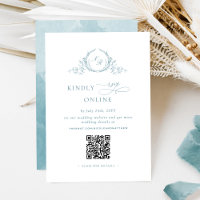Élégant Monogramme verre de mer RSVP en ligne QR C